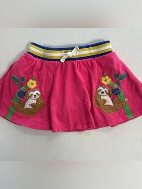 Mini Boden Sloth Appliqué Skirt Shorts 3/4